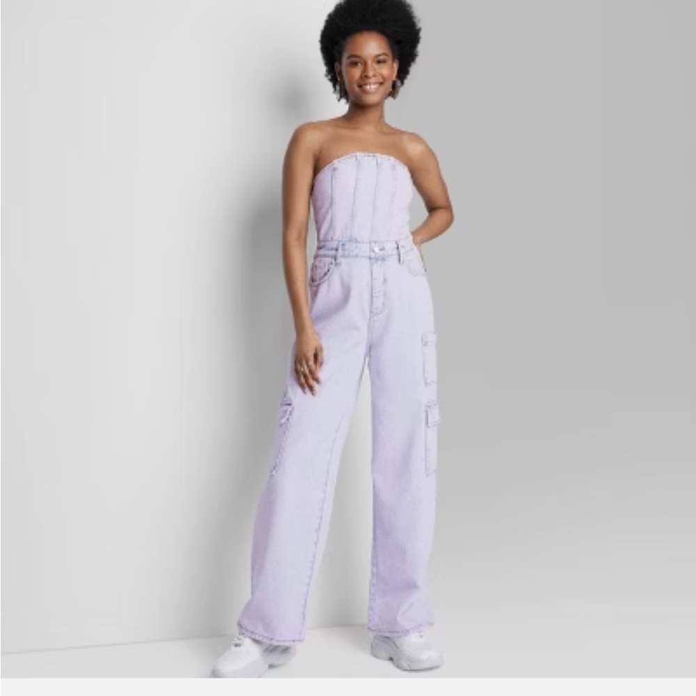 Women's Tube Cargo Denim
(NWT
Jumpsuit - Wild
Fable lavender new 🆕